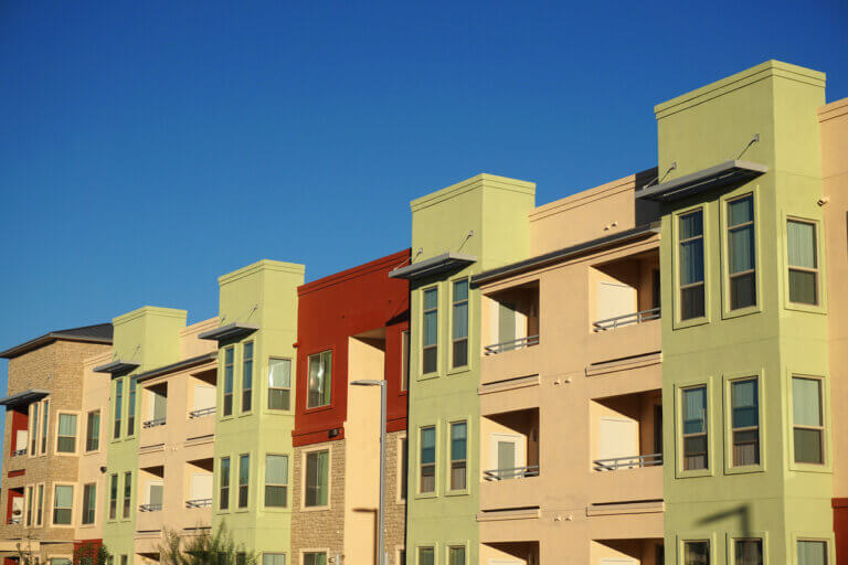 Colorful apartment building in Seattle